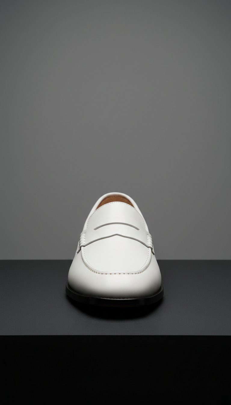 Penny loafer in porcelain white