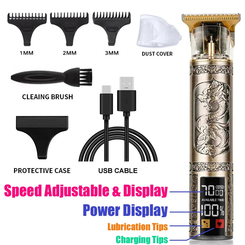 Vintage T9 Hair Clipper Beard Shaving Body Hair Trimmer Clippers Electric Men Haircut Machine 0mm Barber Shaver