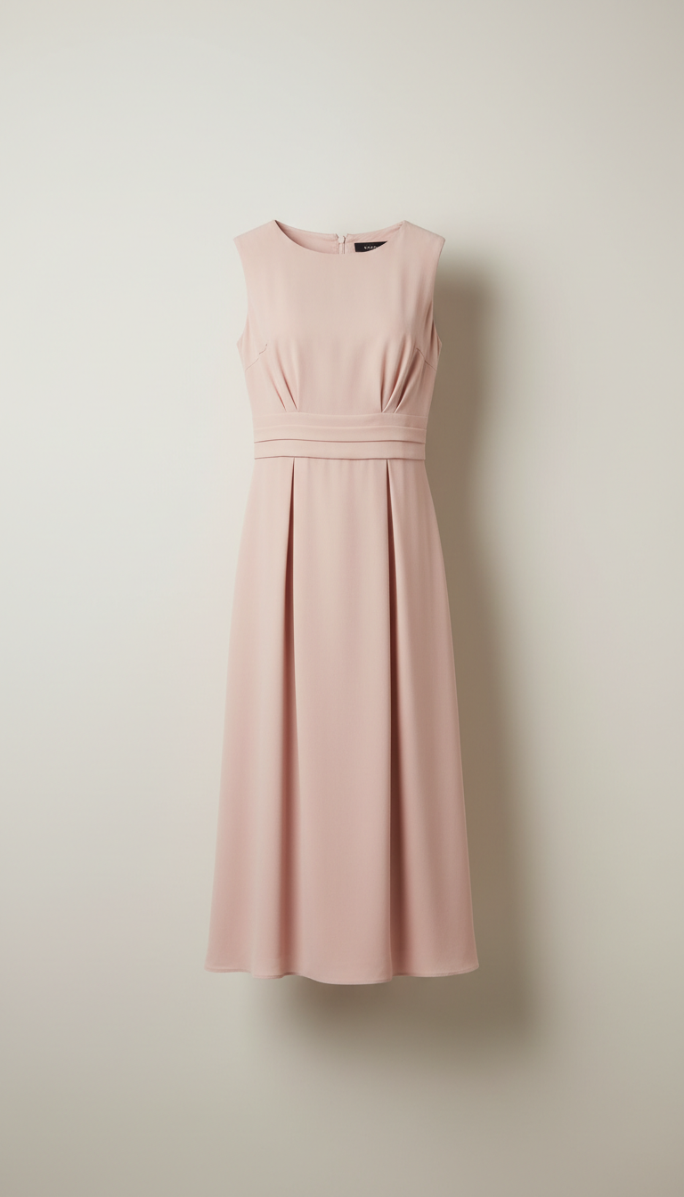Rose Quartz Tailored Midi Dress