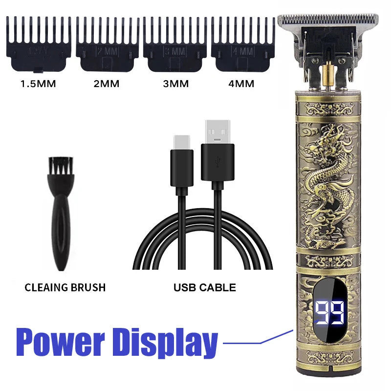 Vintage T9 Hair Clipper Beard Shaving Body Hair Trimmer Clippers Electric Men Haircut Machine 0mm Barber Shaver