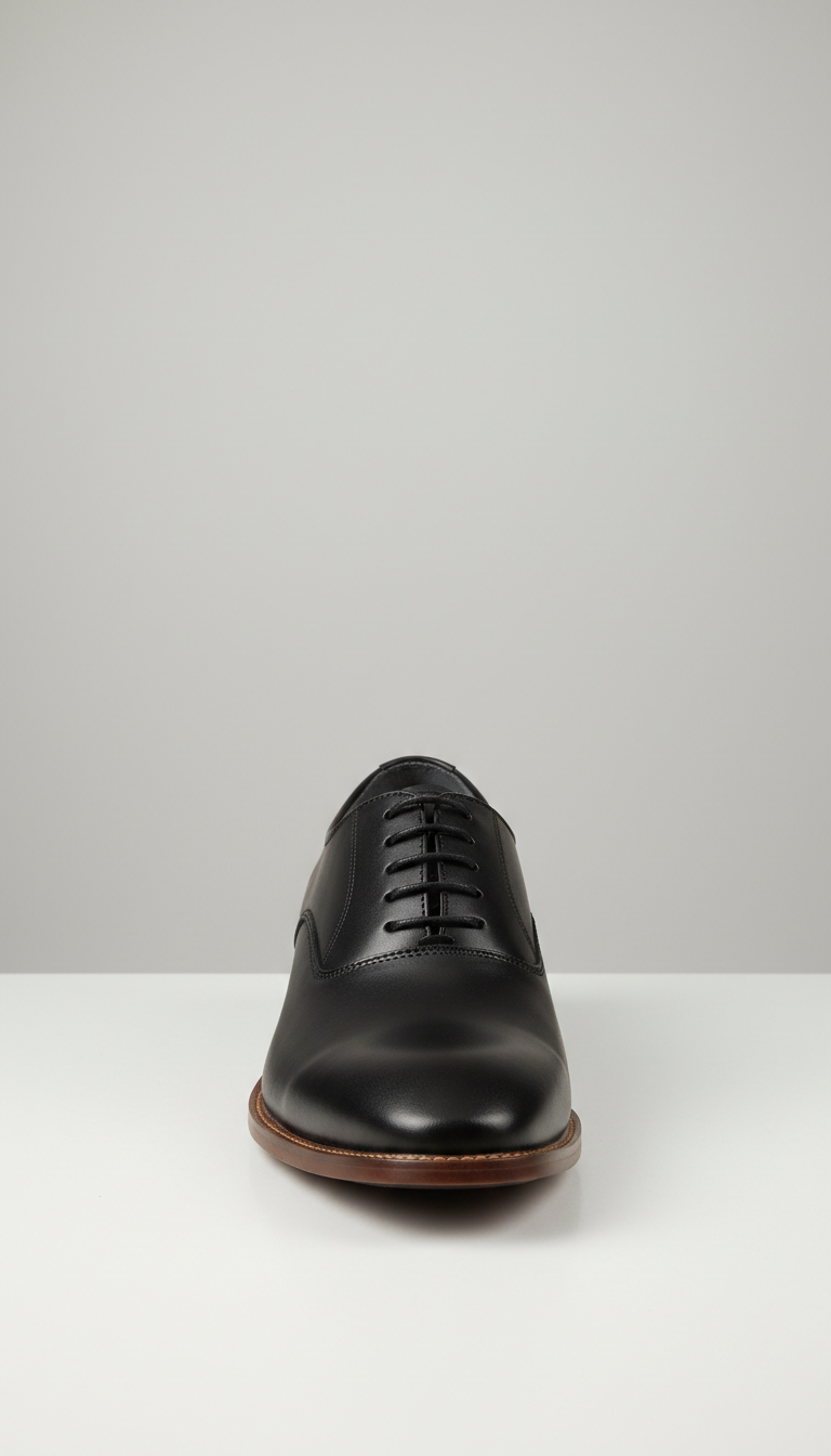 Oxford in matte black leather