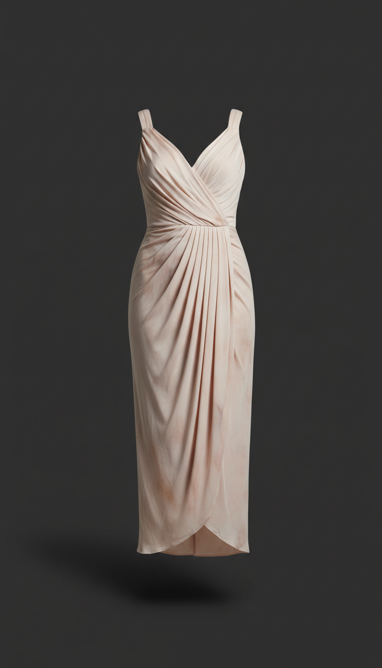Blush Sand Draped Midi Dress